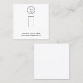 シンプル白リングや輪表示カード |ロゴの追加 スクエア名刺 (正面/裏面)