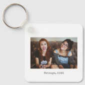 シンプル白人ミニマリスト写真の記念写真 キーホルダー (正面)