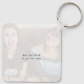 シンプル白人ミニマリスト写真の記念写真 キーホルダー (裏面)