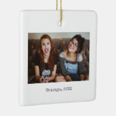 シンプル白人ミニマリスト写真記念聖降誕祭 セラミックオーナメント (右)