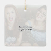 シンプル白人ミニマリスト写真記念聖降誕祭 セラミックオーナメント (裏面)