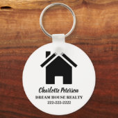 シンプル白実在地商 キーホルダー (正面)