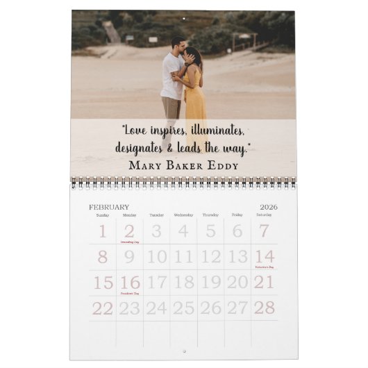 シンプル白感動的引用文2021写真 カレンダー (2月 2026)