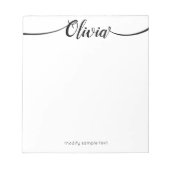 シンプル白手書き書道 ノートパッド (正面)