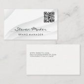 シンプル白抽象芸術 | QRコード名刺 名刺 (正面/裏面)