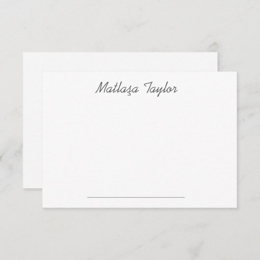 シンプル白書パーソナライズされたき ノートカード (正面/裏面)