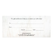 シンプル白木文字ギフト証明書 ラックカード (裏面)