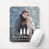 シンプル白松の木クリスマスホリデー写真 マウスパッド (マウス)