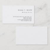 シンプル白灰色メイクアップアーティストスタイリスト 名刺 (正面/裏面)