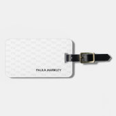 シンプル白灰色モノグラムモダンパターン ラゲッジタグ (正面横)