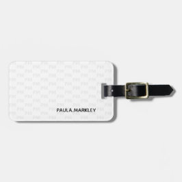 シンプル白灰色モノグラムモダンパターン ラゲッジタグ