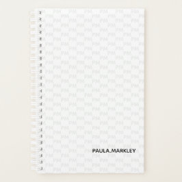 シンプル白灰色モノグラムモダン模様 プランナー手帳