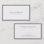 シンプル白灰色縁ど 名刺 (正面/裏面)