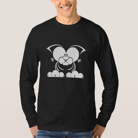 シンプル白猫 Tシャツ (正面)