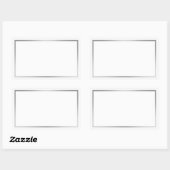 シンプル白空白のとシルバールッ縁どク 長方形シール (シート)