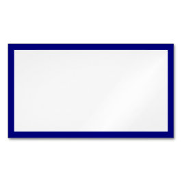 シンプル白空白のとネイビーブルー縁ど マグネット名刺