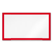 シンプル白空白のと鮮やかな赤縁ど マグネット名刺 (正面)