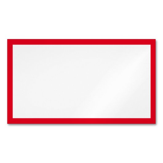 シンプル白空白のと鮮やかな赤縁ど マグネット名刺 (正面)