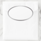 シンプル白空白の銀縁ど製 楕円形シール (バッグ)