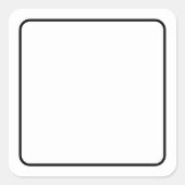 シンプル白空白の黒縁ど スクエアシール (正面)