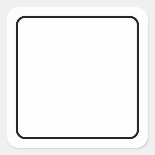 シンプル白空白の黒縁ど スクエアシール (正面)