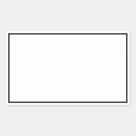 シンプル白空白の黒縁ど 長方形シール (正面)