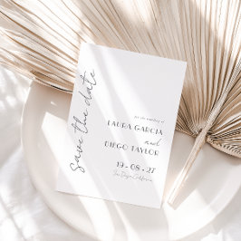 シンプル白結婚色 セーブザデート