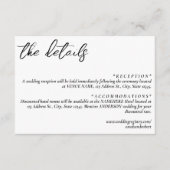 シンプル白結婚詳細 エンクロージャーカード (正面)