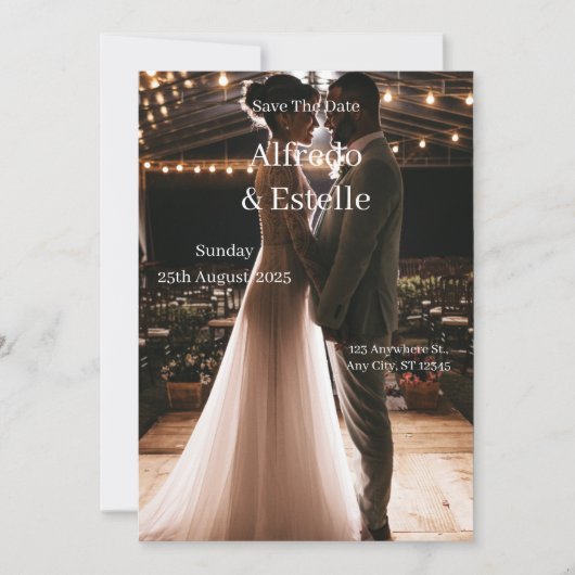 シンプル白結婚語の話 招待状 (正面)