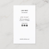 シンプル白美容師モダン金ゴールド鋏 名刺 (裏面)