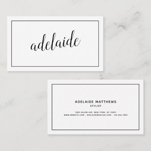 シンプル白美容師 名刺 (正面/裏面)