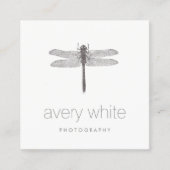 シンプル白自然プロフェッショナル撮影 スクエア名刺 (正面)