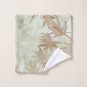 シンプル白葉水カラーのアートワーク | バスタオルセット (ウォッシュタオル)