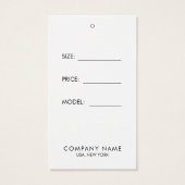 シンプル白衣表示価格カードつるラベル (裏面)