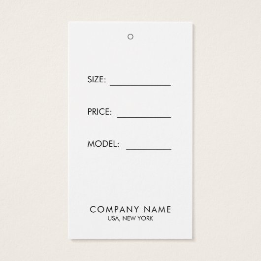 シンプル白衣表示価格カードつるラベル (裏面)