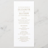 シンプル白金ゴールドエレガントな結婚式 プログラム (正面)