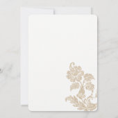 シンプル白金ゴールドエレガントフローラ 招待状 (裏面)