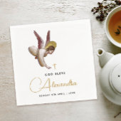 シンプル白金ゴールドエンジェル賛美バプテスマ書 スタンダードカクテルナプキン