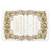 シンプル白金ゴールドオーナメント結婚式招待状 マグネット (横)