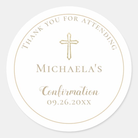 シンプル白金ゴールドクロス確認 ラウンドシール (正面)