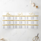 シンプル白金ゴールドサロンスパ価格表 三つ折り招待状 (内部)