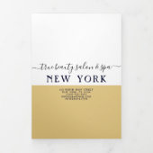 シンプル白金ゴールドサロンスパ価格表 三つ折り招待状 (カバー)