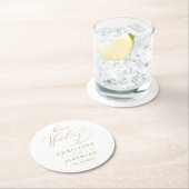 シンプル白金ゴールドスエレガントクリプ結婚ト ラウンドペーパーコースター (インサイチュ)