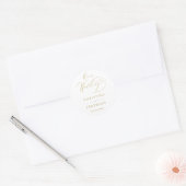 シンプル白金ゴールドスモダンクリプ結婚ト ラウンドシール (封筒)