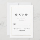 シンプル白金ゴールドヴィンテージ書道RSVPインビタット 招待状 (正面)