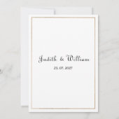 シンプル白金ゴールドヴィンテージ書道RSVPインビタット 招待状 (裏面)