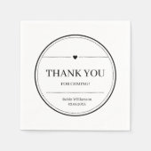 シンプル白黒おモダンよミニマル スタンダードカクテルナプキン (正面)