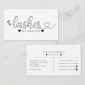 シンプル白黒かわいらしハートタイポグラフィの点滅 名刺 (正面/裏面)