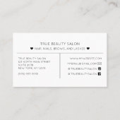 シンプル白黒かわいらしハートタイポグラフィロイヤリティ 名刺 (裏面)