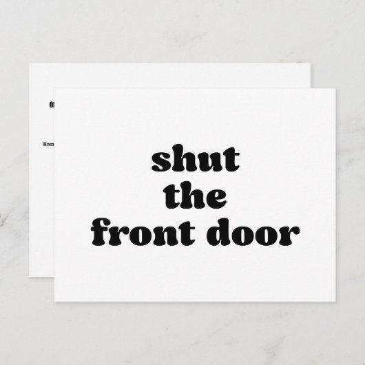 シンプル白黒が新しい自宅住所を移動しました 案内ポストカード (正面/裏面)